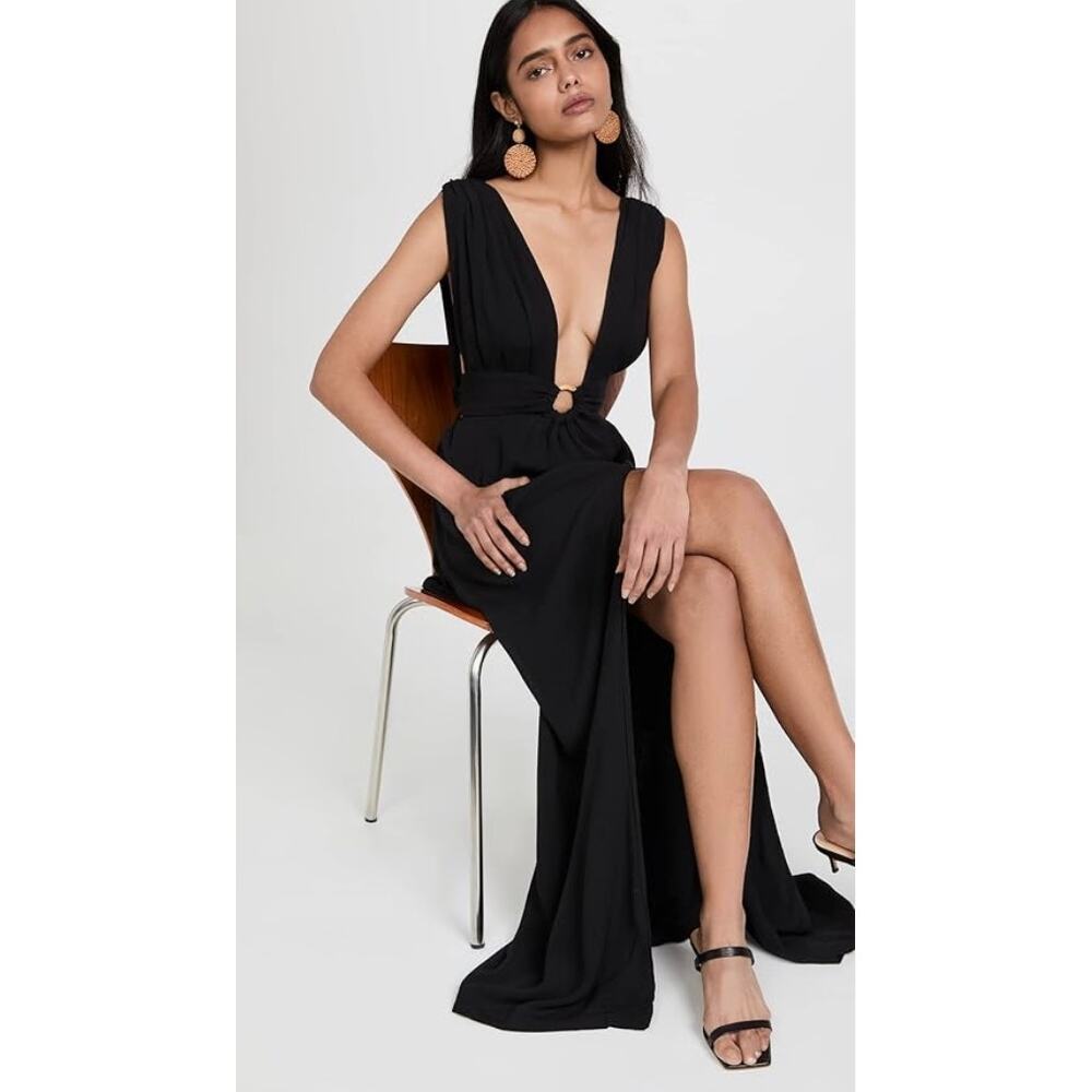 Just Bee Queen Sara Cutout Bamboo Cotton Maxi Dress Gauze S - Picture 2 of 15